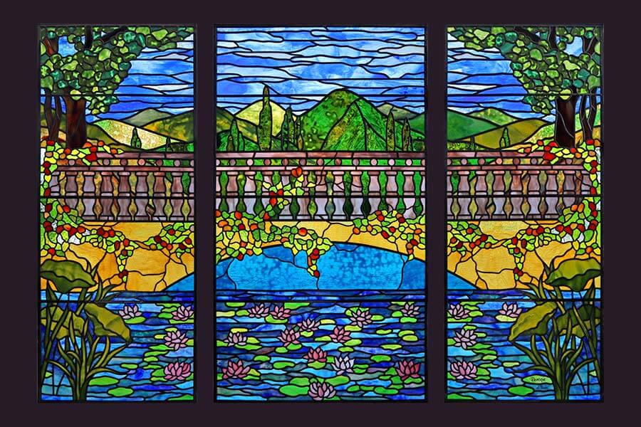 stained glass title「Peaceful Valley」