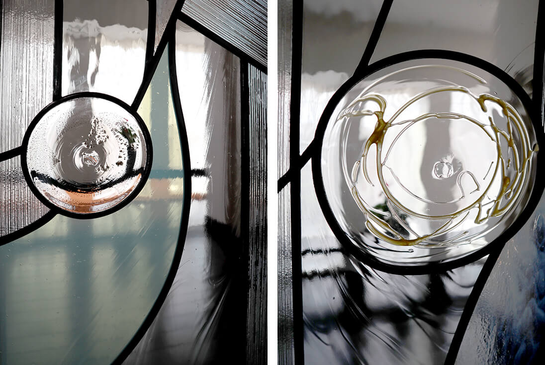 個人邸宅 抽象（流れのあるデザイン）-016 ステンドグラスのアクセントになるロンデル