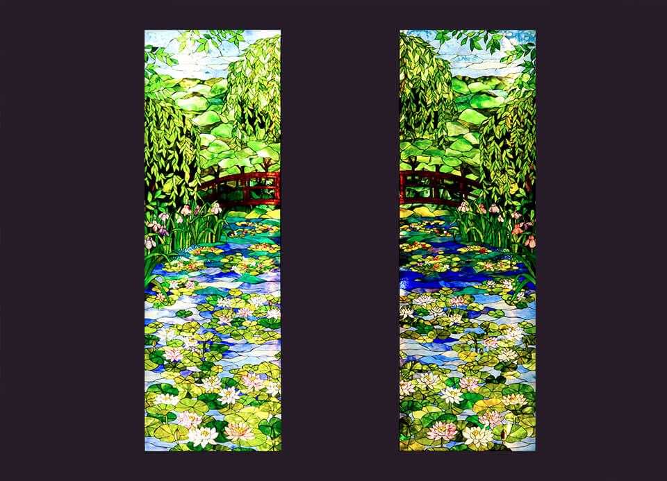 クロード・モネ(Claude Monet)の絵画作品「睡蓮」をイメージしたモザイク(Mosaic)作品