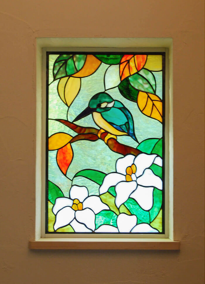 カワセミのステンドグラス