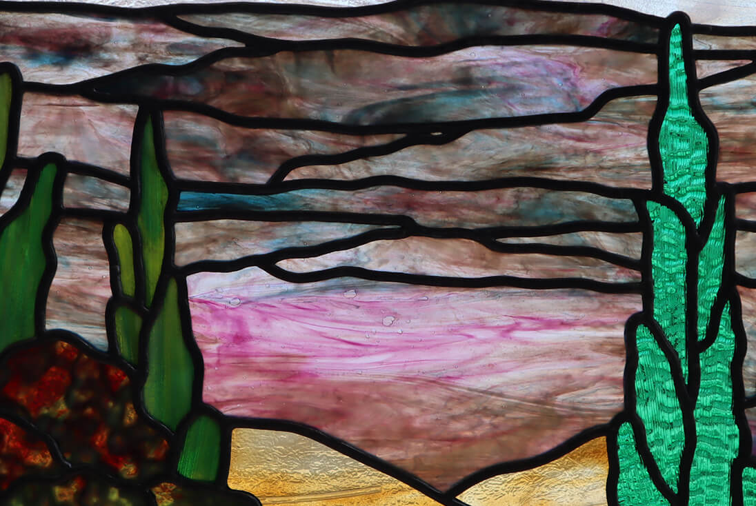Louis Comfort Tiffany「菖蒲のある湖の風景」 空の部分に使用したガラスのテクスチャのイメージ